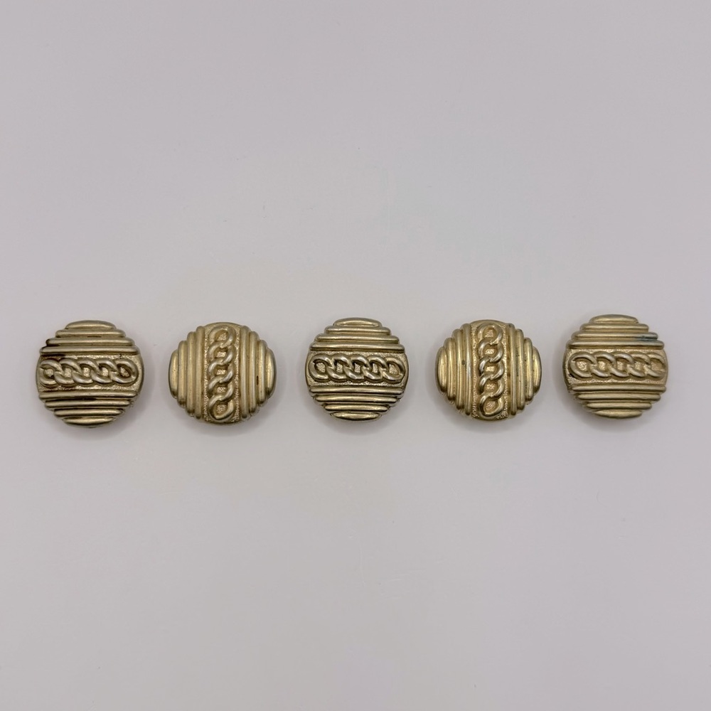 VINTAGE Gold-Tone Chain Link Button Covers - Set of 5
